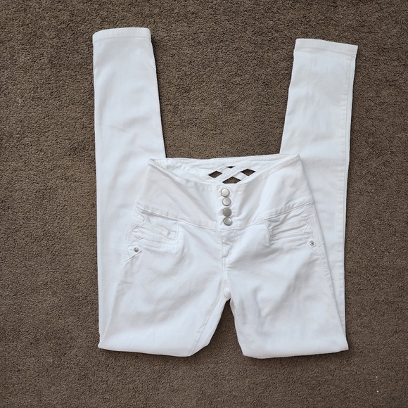 White Pocketless Jeans, Women's 3 - Picture 3 of 9